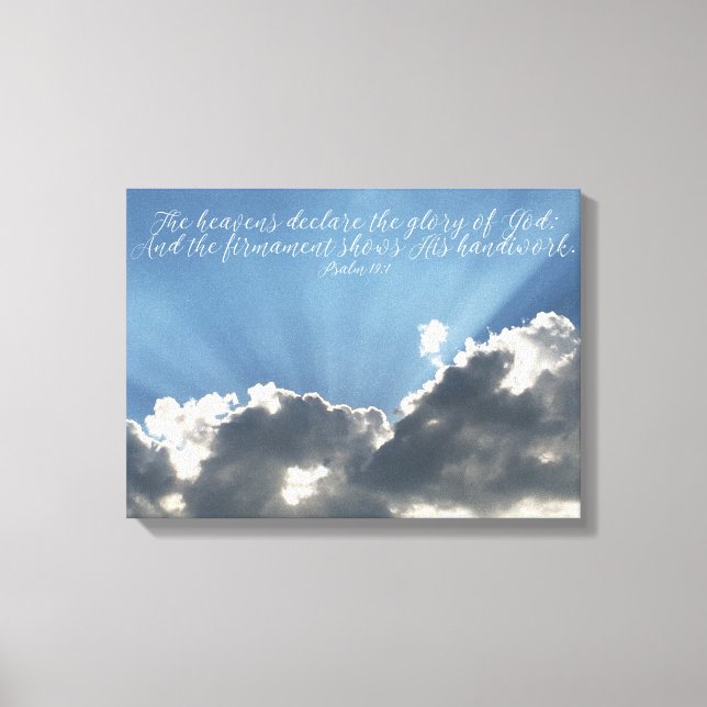 The heavens declare Bible Verse Art Sky Christian Canvas Print (Front)