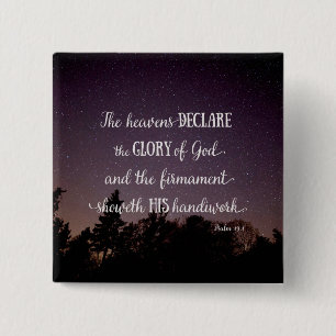 The Heavens Declare the Glory of God 15 Cm Square Badge