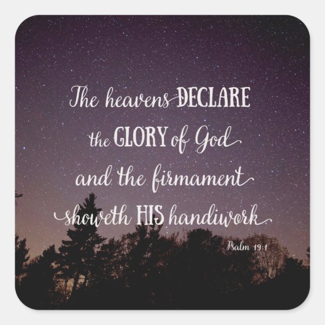 The Heavens Declare the Glory of God Square Sticker (Front)