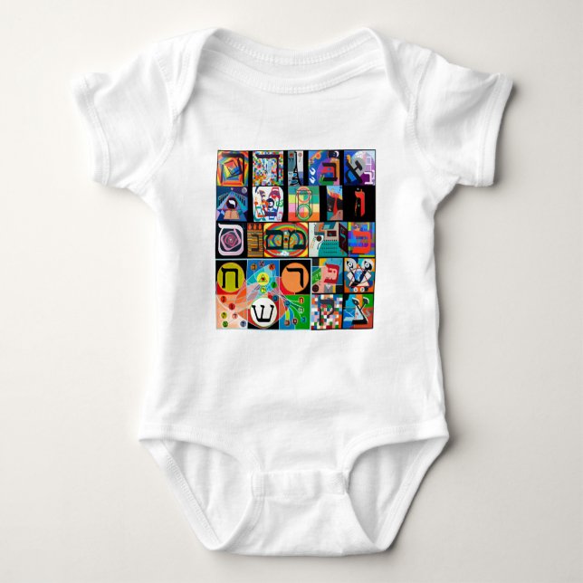 The Hebrew alphabet - alephbet Baby Bodysuit (Front)