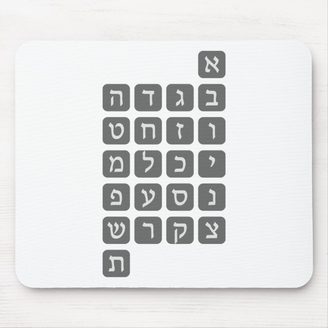 The Hebrew Alphabet Mouse Pad (Front)