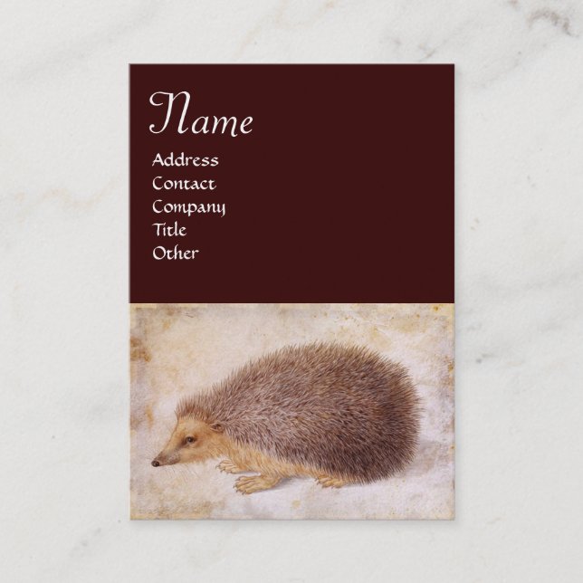 THE HEDGEHOG Monogram,Pearl paper Business Card (Front)