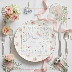 The Heirloom Rose & Ribbon Signature Stork Napkin