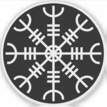 The Helm of Awe - Aegishjalmur (white on black)