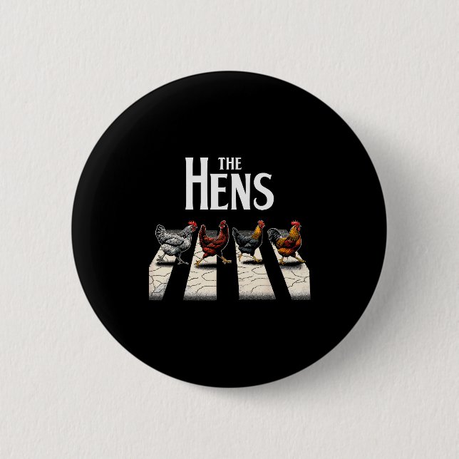 The Hens Retro Chicken Men Kids Women Funny Chicke 6 Cm Round Badge (Front)