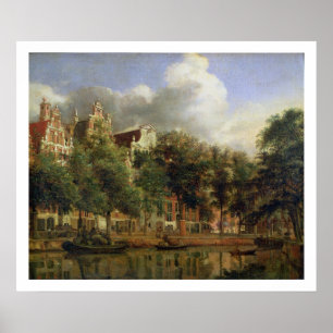 The Herengracht, Amsterdam (oil on panel) Poster