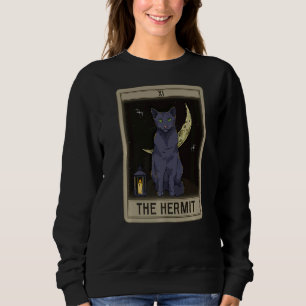 The Hermit Cat Arcana Tarot Card Mystical Wiccan Sweatshirt