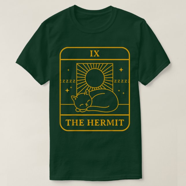 The Hermit Funny Cat  T-Shirt (Design Front)