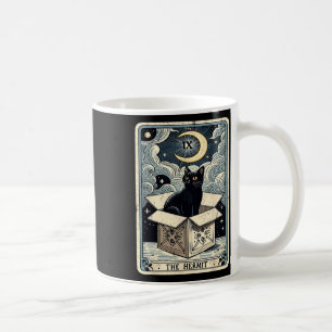 The Hermit Tarot Card Cat In Box Mystic Funny Cat Coffee Mug