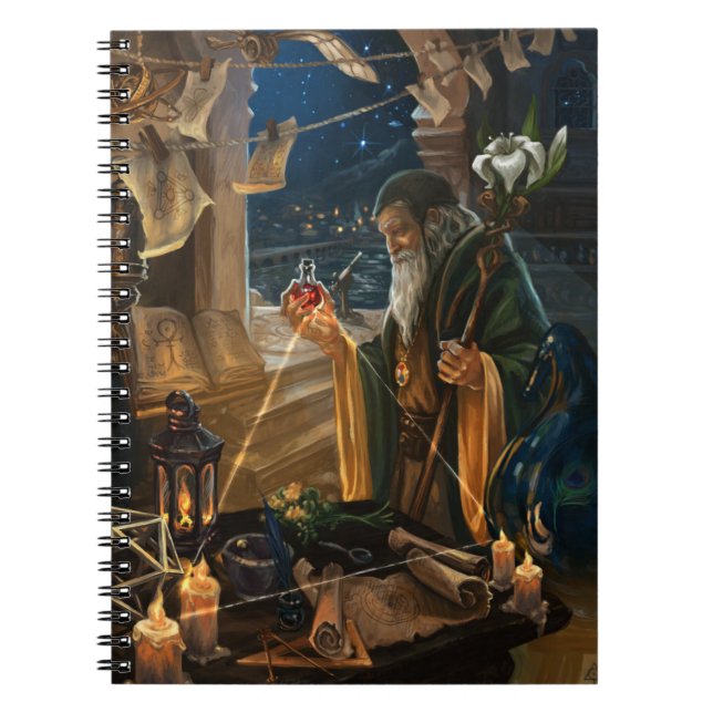 The Hermit Tarot card - fantasy magic art Notebook (Front)