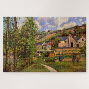 The Hermitage at Pontoise 1874 by Camille Pissarro Jigsaw Puzzle