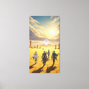 The hero travels across a vast and desert canvas print