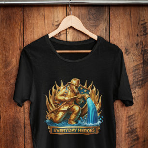 The Heroic Fireman Taming Flames T-Shirt