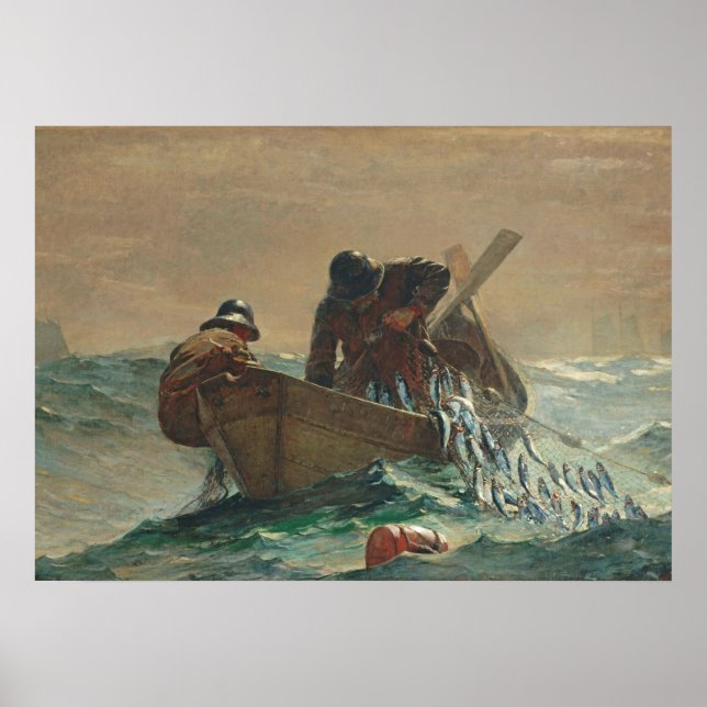 The Herring net, 1885 (oil on canvas) Poster (Front)