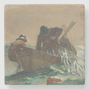 The Herring net, 1885 (oil on canvas) Stone Coaster