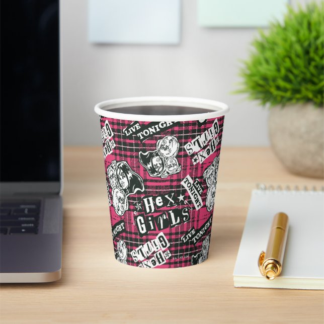 The Hex Girls Punk Plaid Pattern Paper Cups (Insitu)