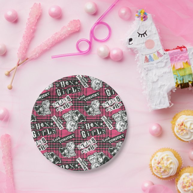 The Hex Girls Punk Plaid Pattern Paper Plate (Party)