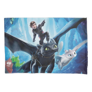 The Hidden World   Hiccup, Toothless, & Light Fury Pillowcase