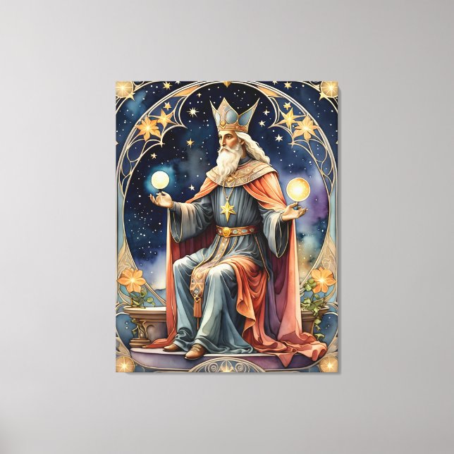 the hierophant tarot magic painting canvas print (Front)