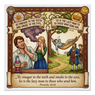 The High Cost of Laziness - Proverbs 10:26 Poster
