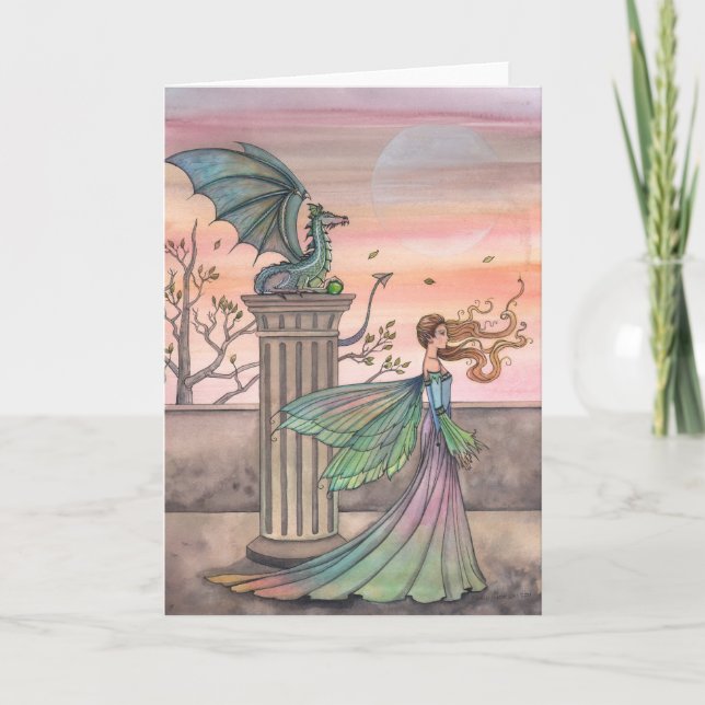 The High Courtyard Fairy Dragon Greeting Card (Front)