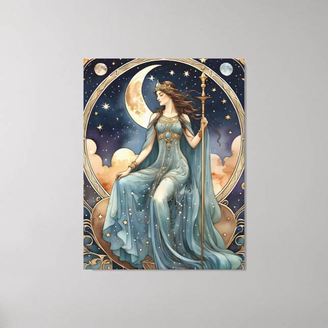 the high priestess painting tarot canvas print (Front)
