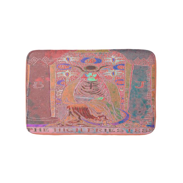 The High Priestess Tarot Card Bathroom Bath Mat (Front)