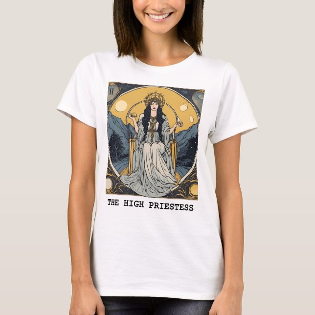 THE HIGH PRIESTESS - TAROT CARD T-Shirt (Front)