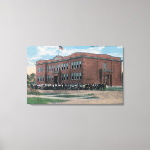 The High School with Faculty and Students Canvas Print