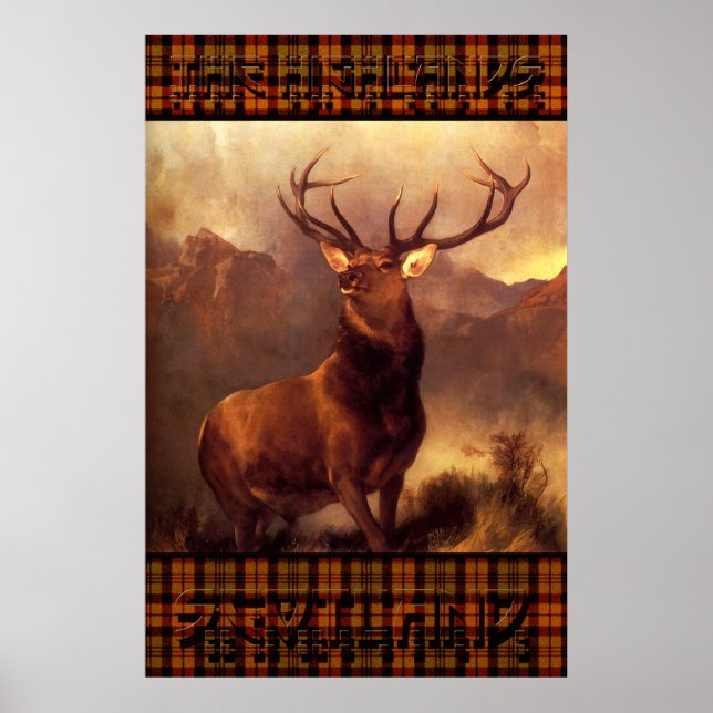 The Highlands Scotland - The Scottish Stag Poster (Front)