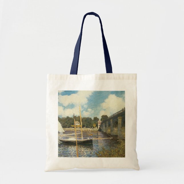 The Highway Bridge at Argenteuil by Claude Monet Tote Bag (Front)