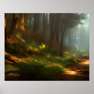 The Hiking Trail Digital Art Poster