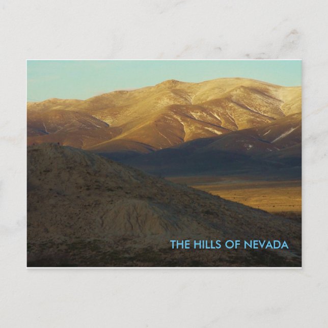 The hills of nevada post card. postcard (Front)