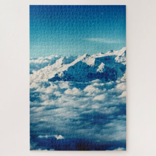 The Himalayas Mountains in Clouds Blue Sky Jigsaw Puzzle