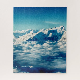 The Himalayas Mountains in Clouds Blue Sky Jigsaw Puzzle