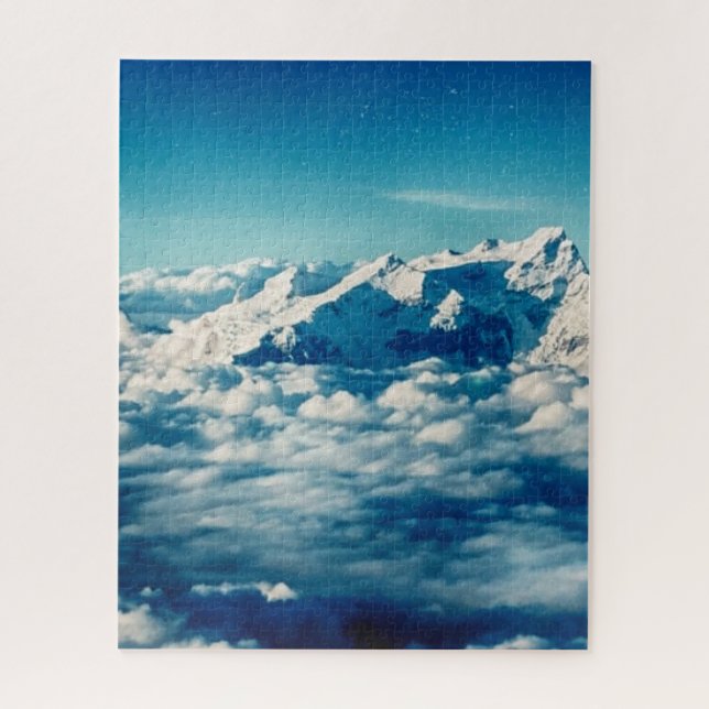 The Himalayas Mountains in Clouds Blue Sky Jigsaw Puzzle (Vertical)