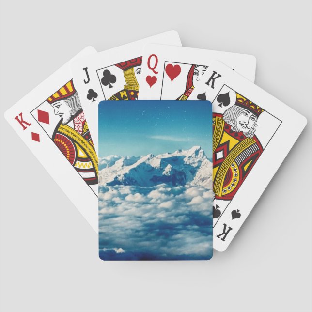 The Himalayas Mountains in Clouds Blue Sky Playing Cards (Back)