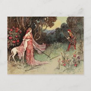 The Hind of the Forest Vintage Fairy Tale Story Postcard