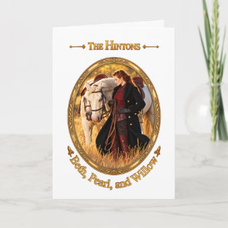 The Hintons Beth Pearl and Willow Horse Art Card