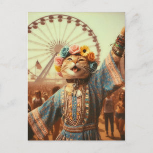 The Hippie Kitty Postcard