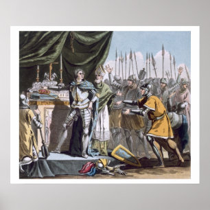 The Historic Day of Bouvines in 1214, engraved by Poster