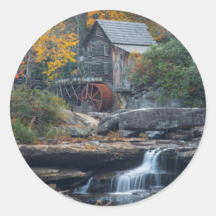 The Historic Grist Mill On Glade Creek Classic Round Sticker