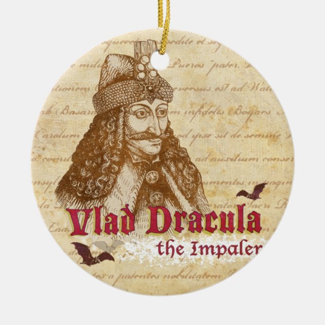 The historical Count Dracula Ceramic Tree Decoration (Front)