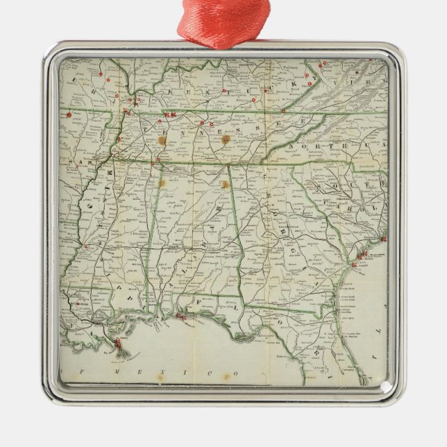 The Historical War Map Metal Tree Decoration (Front)