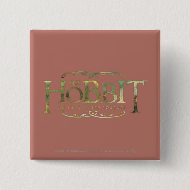 The Hobbit Logo Green 15 Cm Square Badge (Front)