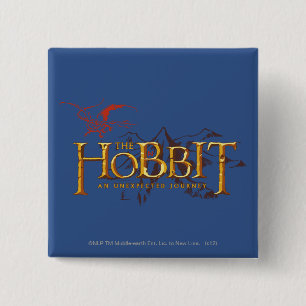 The Hobbit Logo Over Mountains 15 Cm Square Badge