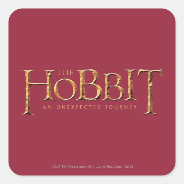 The Hobbit Logo Textured Square Sticker (Front)