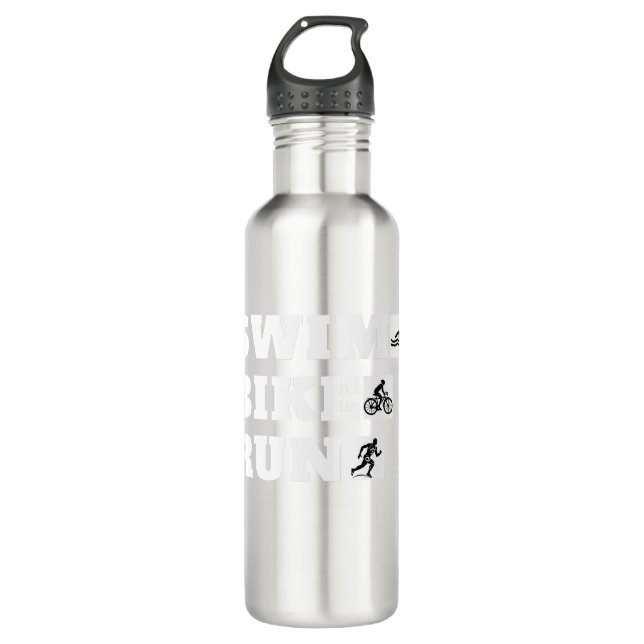 The Hobbyist's Triathlon: Swim, Bike, Run 710 Ml Water Bottle (Front)