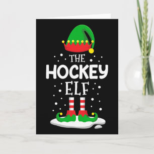 The Hockey Elf Christmas Family Matching Outfit Xm Card