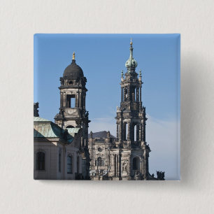 The hofkirche (Church of the Court) Dresden 15 Cm Square Badge